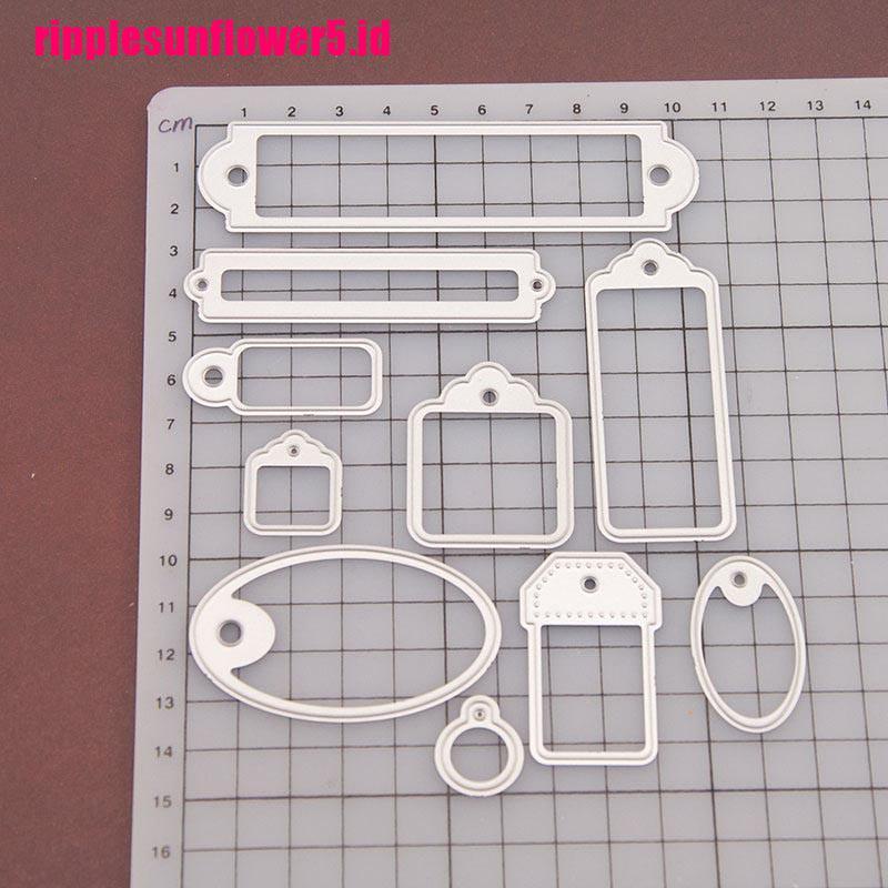 10pcs / set Cetakan Stensil Cutting Dies Motif Hollow Bahan Metal Untuk Scrapbook / Craft Diy