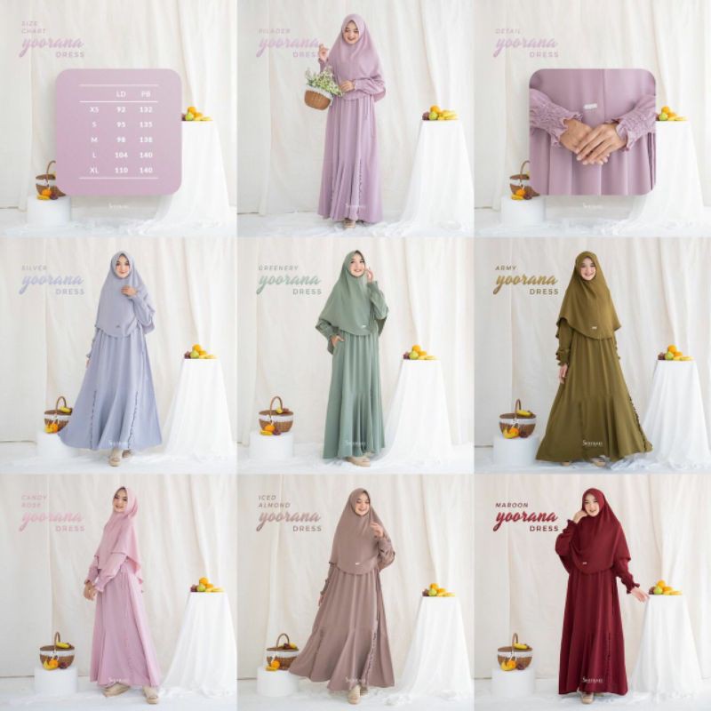 Yoorana Dress baju gamis dress remaja muslimah syari busui casual hijab syari gamis remaja murah ter