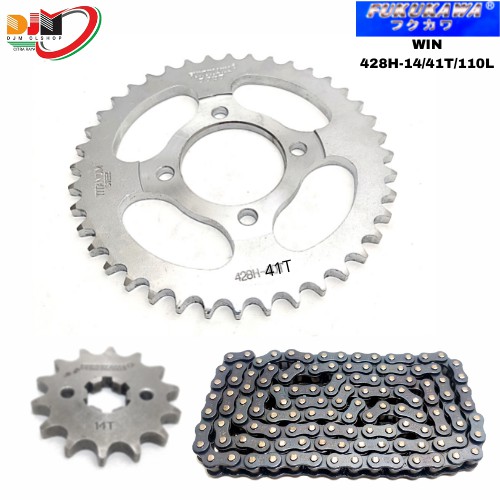 Gear Set Gir Paket Fukukawa WIN Rantai 428H-110L-41T-14T