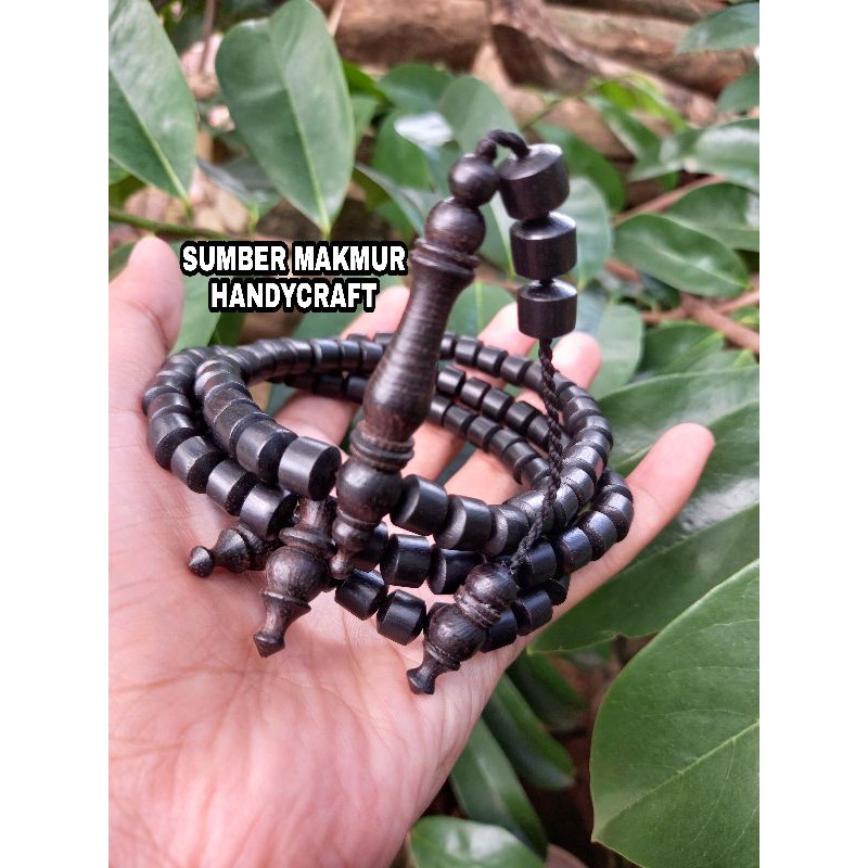 TASBIH KAYU BERTUAH GALI KELOR HITAM SERAT BESI SIZE 8 MM KUALITAS SUPER 100 % ASLI TERMURAH