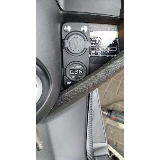 AKSESORIS MOTOR Casan Hp Di Motor USB Charger Voltmeter Nmax Vario 12