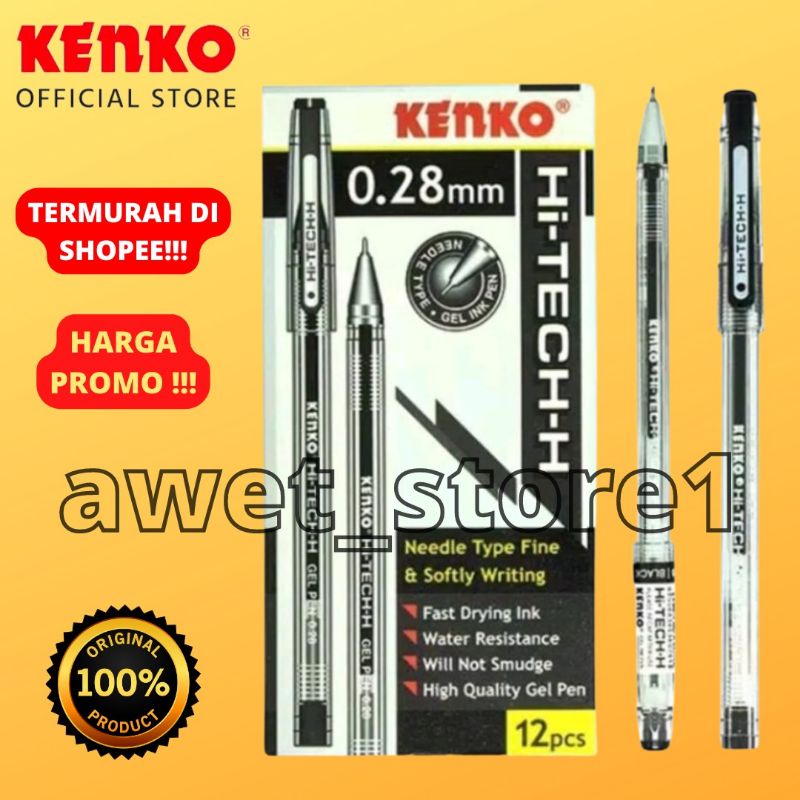 

Pulpen Gel hitech Pen Bolpoin Bolpen Pena Hi-TECH - H 0,28 mm Hitam (1 pak = 12 pcs)