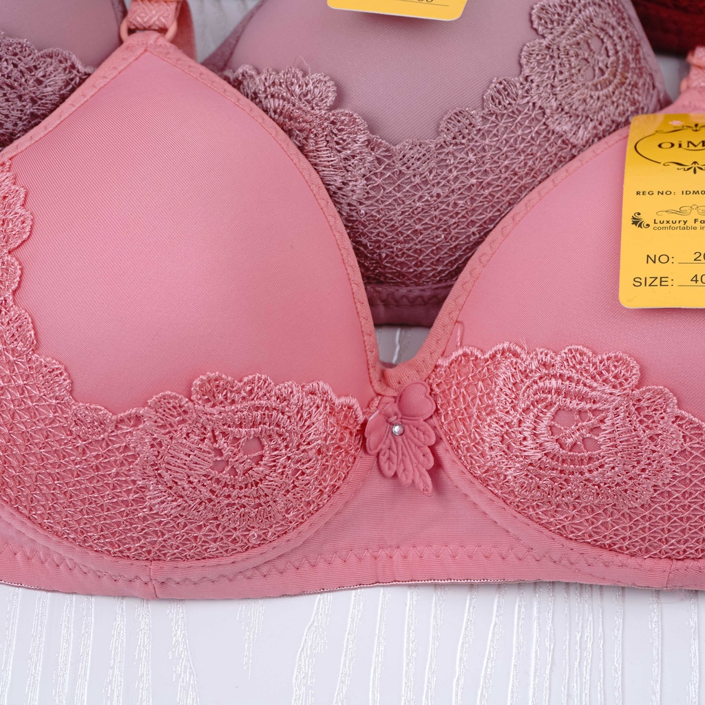 VS - BRA Wanita BH Motif Halus Premium / BH Wanita OIMIO Tanpa Kawat Busa Tebal Kualitas Premium AA930