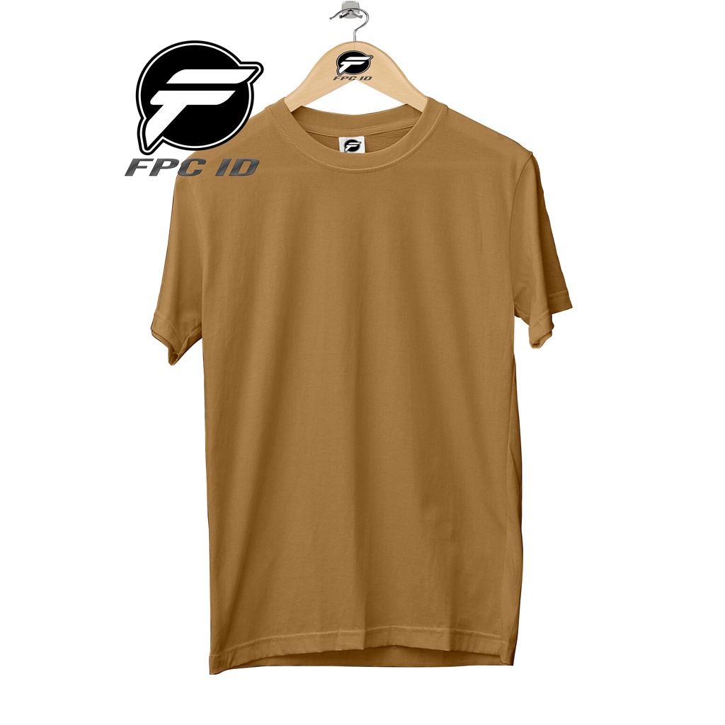 Kaos Polos Cotton Combed 30s Warna Almond Mustard Lengan Pendek Baju Pria Dan Wanita Jumbo Mustard
