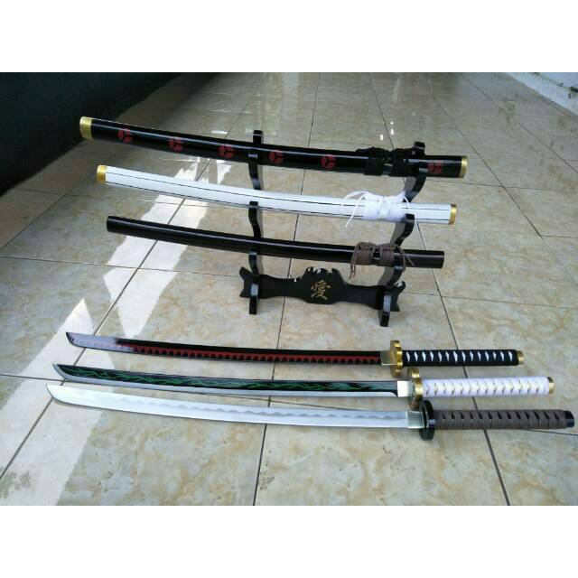 Pedang kayu katana custom pedang anime cosplay