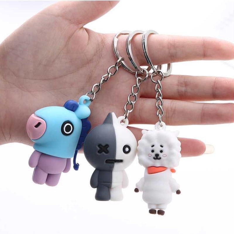 [ACKER] Gantungan Kunci BTS/BT21 Epoxy Doll Liontin untuk Mobil/Tas