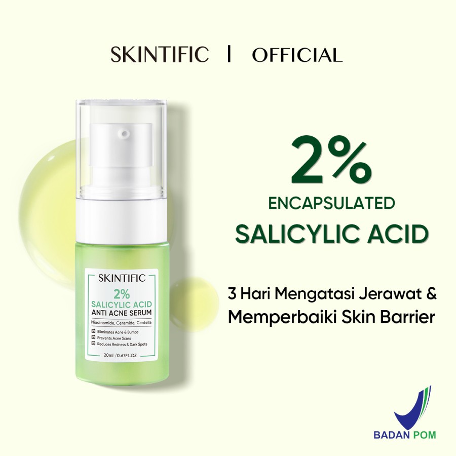 SKINTIFIC 2% Salicylic Acid Anti Acne Serum 20ml / 20 ml -Jerawat【BPOM】 - serum