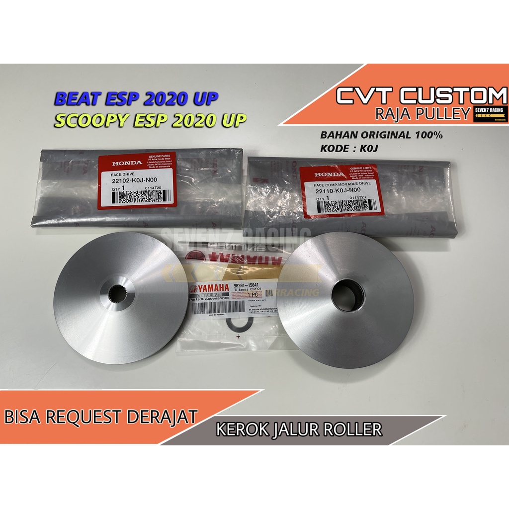 PULLEY UPGRADE CVT GENIO ALL NEW BEAT SCOOPY 2020 PAKET PULLEY SET RAJA PULLEY