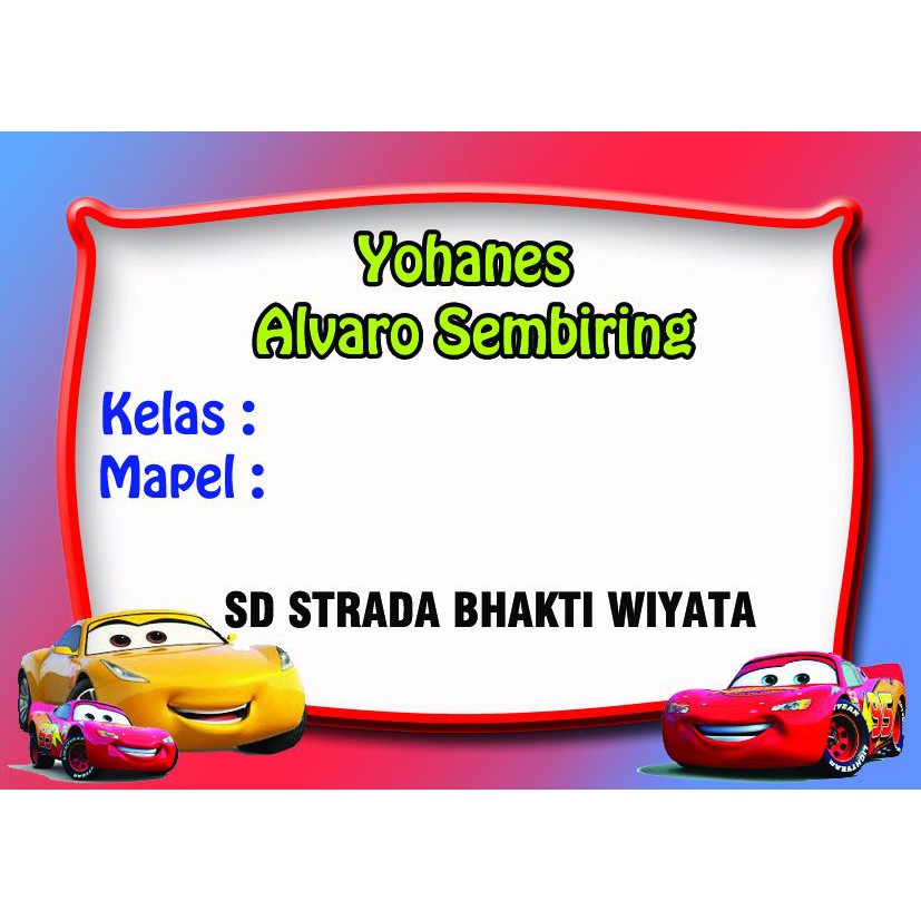 

Stiker Buku Cars Label Buku Cars Stiker Nama Untuk Buku