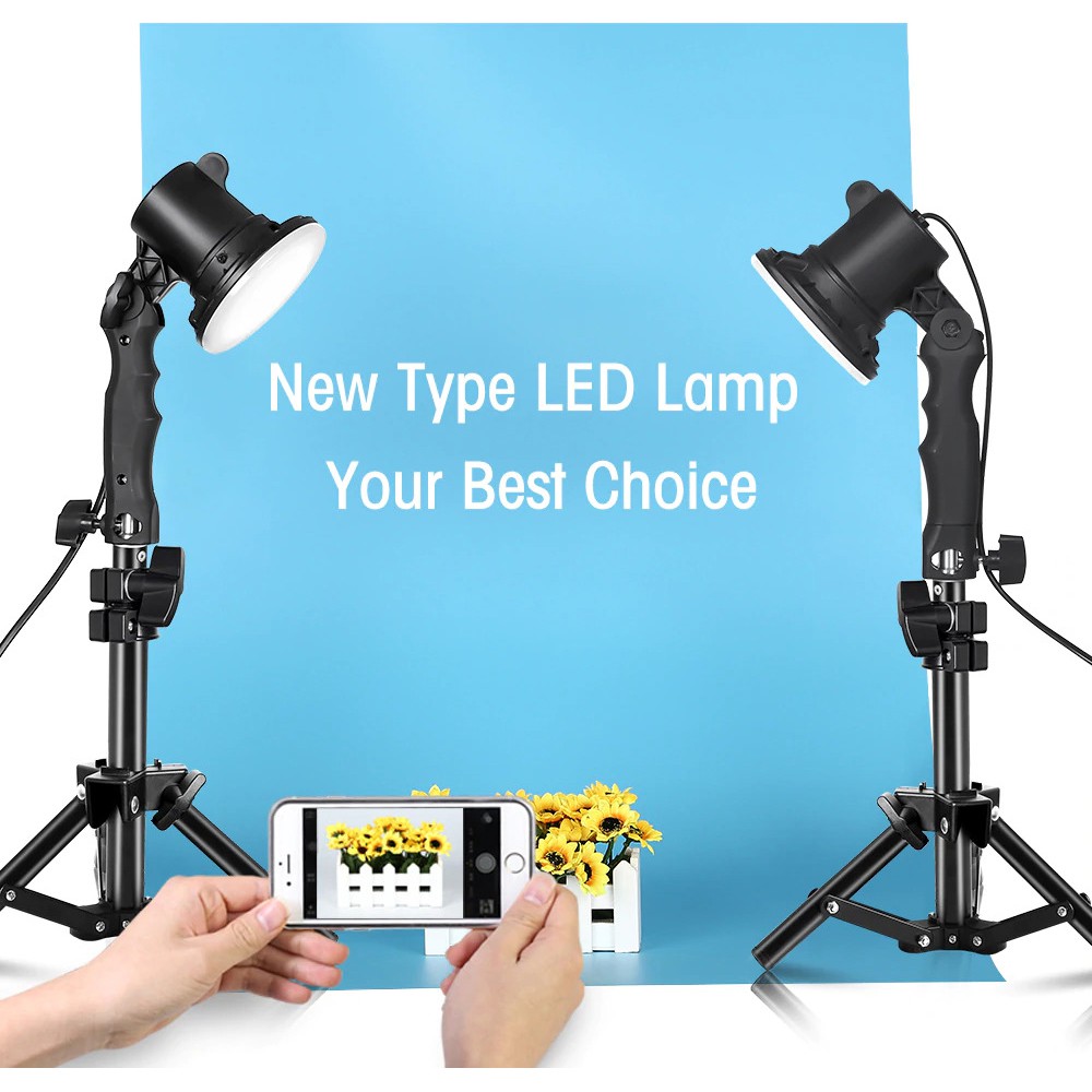 Lampu Portable Photo Studio 12W 5500K with Light Stand 37cm - PSX-51 - Black