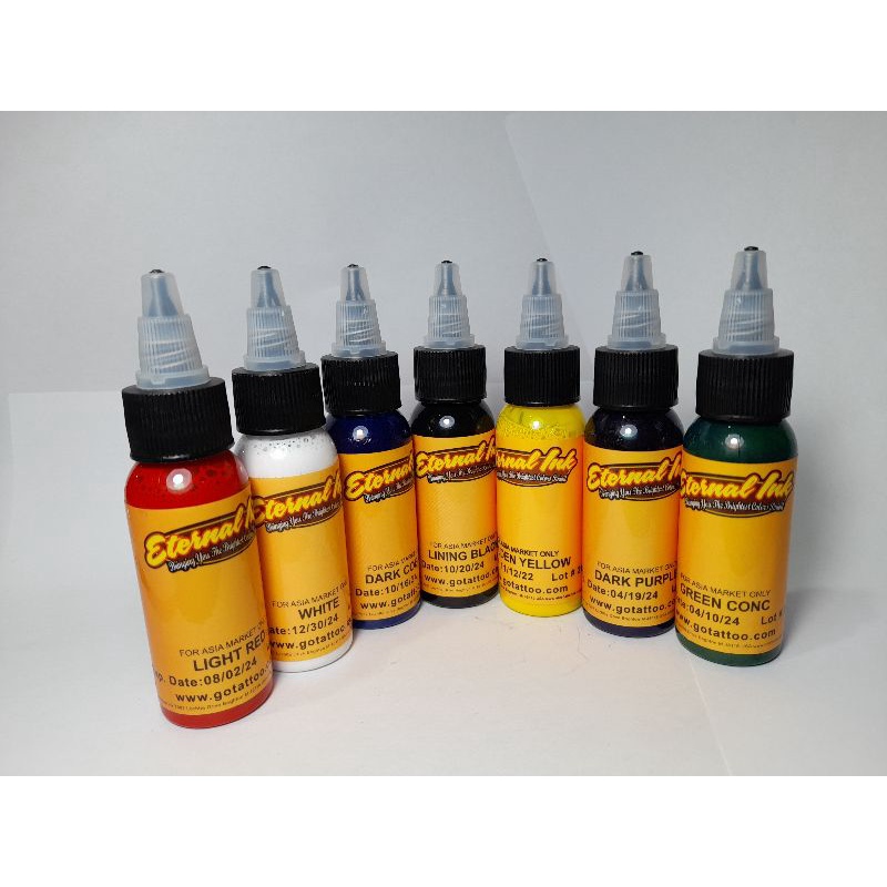 tinta eternal 1 SET 7 WARNA. NOT ORIGINAL. tinta eternal tinta tattoo eternal tinta eternal 1 set