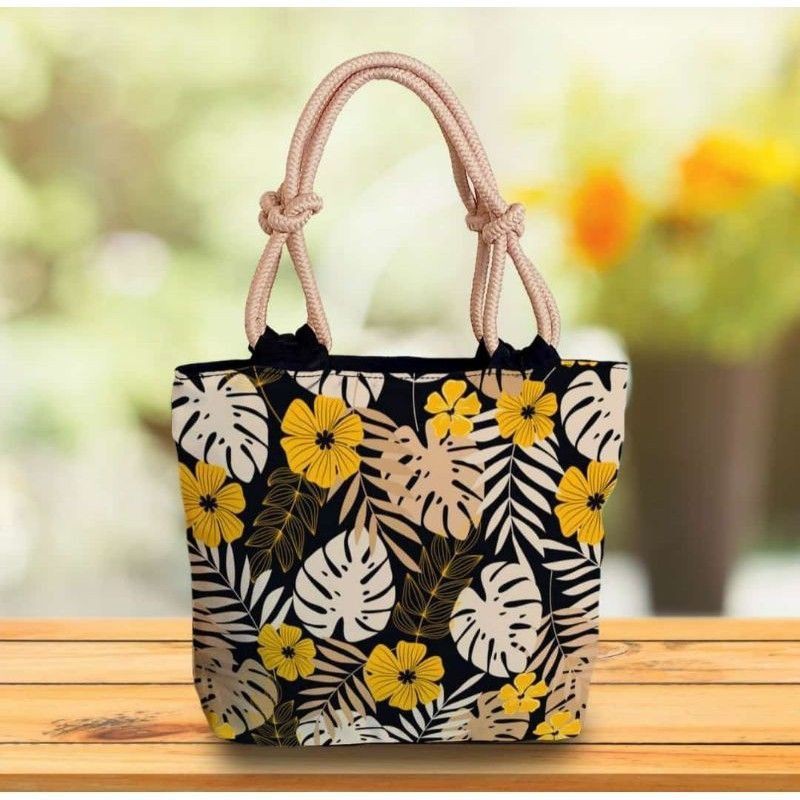 Tote Bag tali sumbu Keren Tote Hijab Canvas Premium Tas wanita C