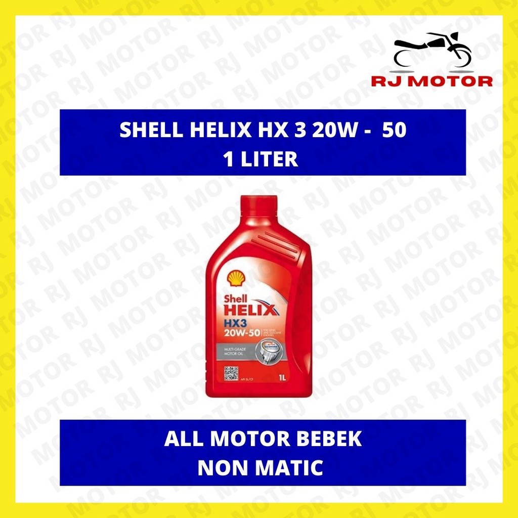 OLI MOTOR SHELL HELIX HX3 20W 50 1 LITER OLI MOTOR ASLI SHELL