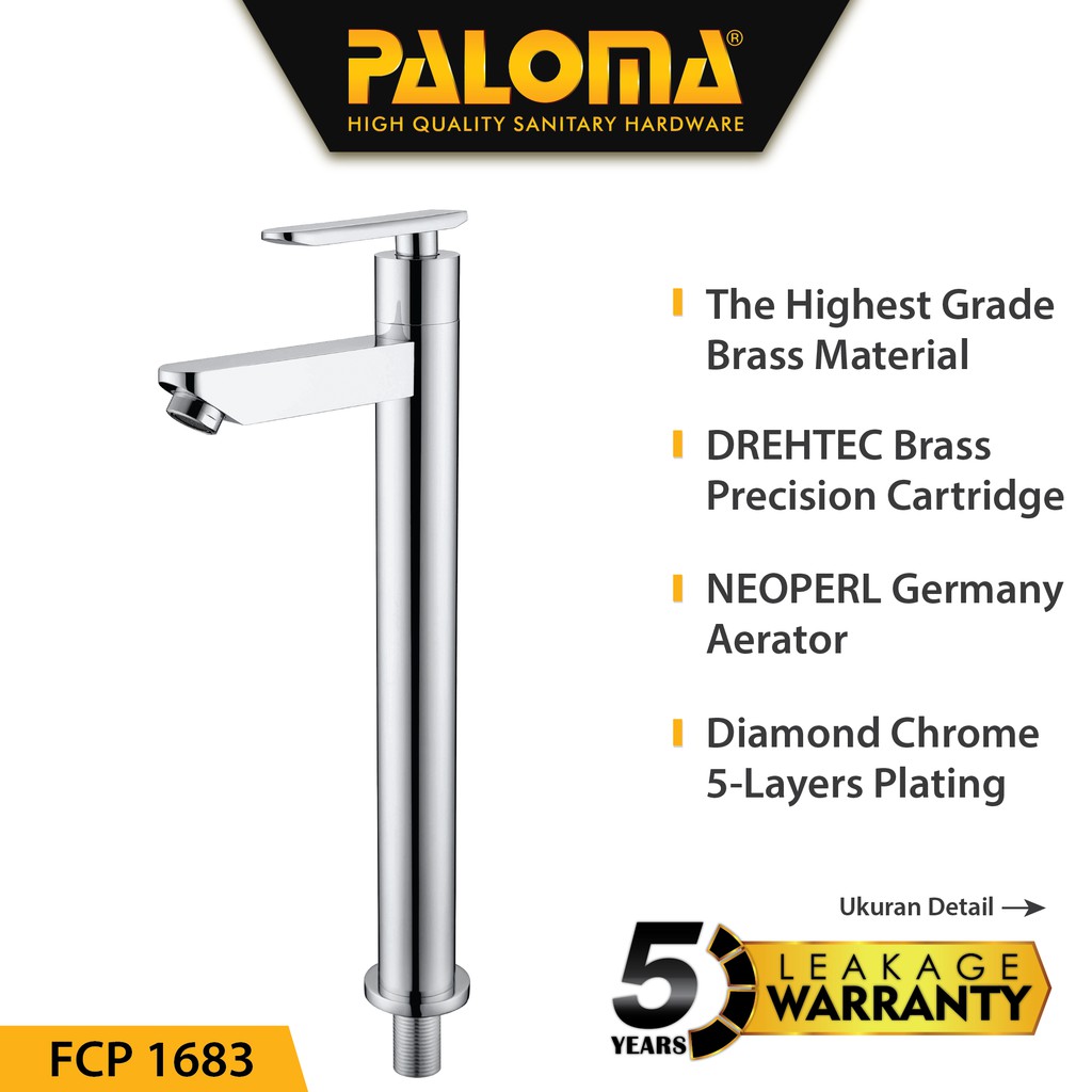 PALOMA FCP 1683 Keran Wastafel Tinggi Bambu Cuci Tangan Meja Kran Air