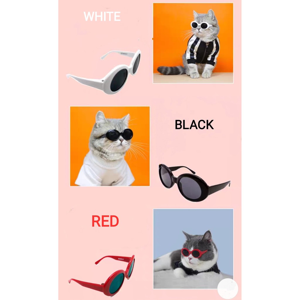 Kostum Cosplay Anjing Kucing Kacamata Hitam Plastik | Pet Fashion Plastic Sunglassess Round Shape