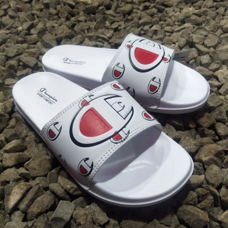 Sandal Champion Logo Full Print White