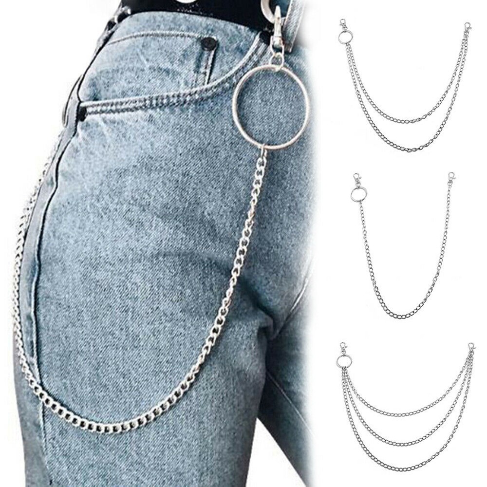 【COD Tangding】Multilayer Layer Pants Chain Gothic Punk Trousers Chain Jean Wallet Chain for Hip Hop