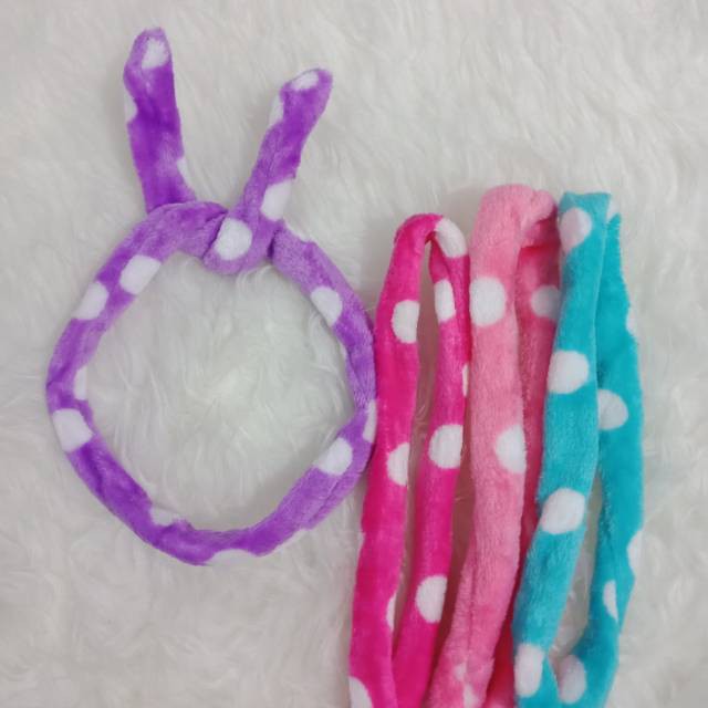 Vinztstore- Bando Kawat Korea Beludru Motif Headband Bulu Bando Bunny Chibi Bandana Korea