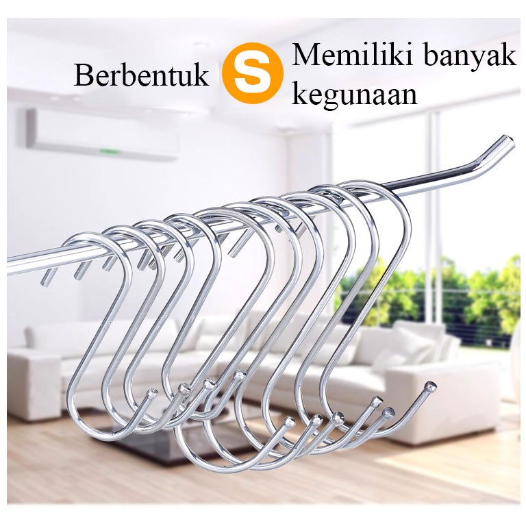 Gantungan Hook Bentuk S Stainless Steel 304 Anti karat dan Tebal