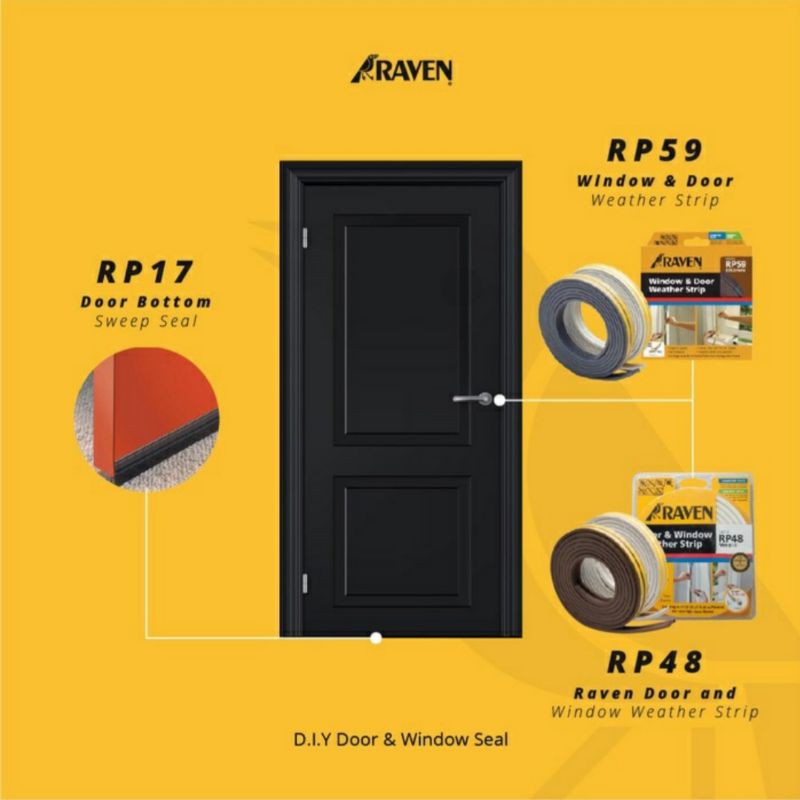 Raven rp 48 coklat door seal window seal penutup celah kusen