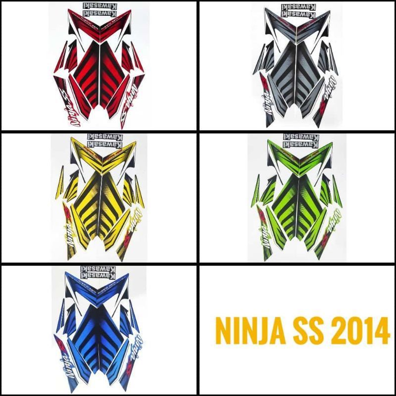 stiker striping list body kawasaki ninja ss 2014,hijau,kuning,orange,biru