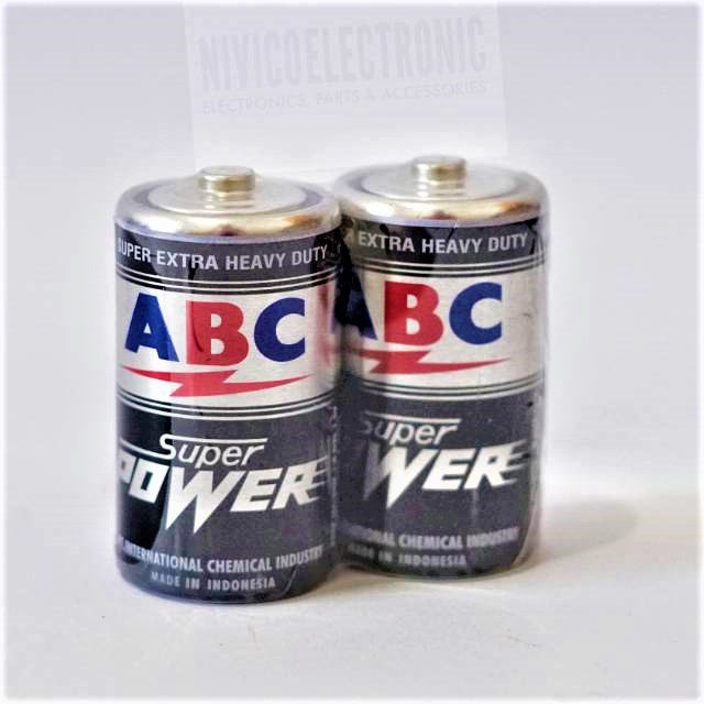 [1 buah] Baterai ABC HITAM besar ukuran D R20 SUPER POWER d size battery abc jumbo baterai radio 1 pcs batu abc besar r-20 d size battery baterai senter