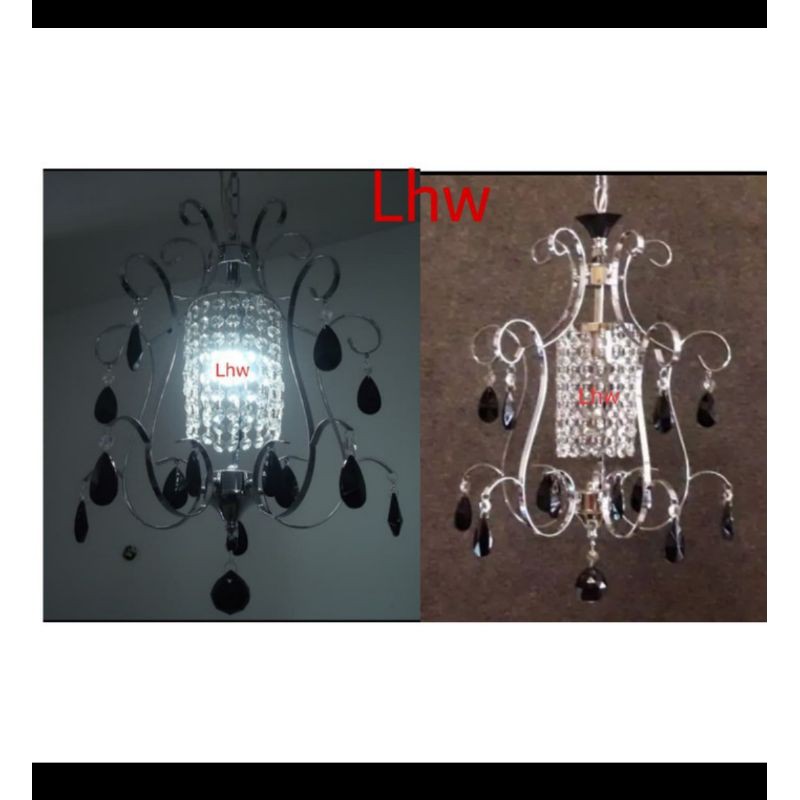 lampu hias gantung kristal hitam 1 lampu dekorasi ruang makan ruang tamu dll