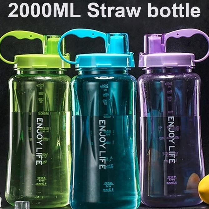 Botol Minum ENJOY LIFE 2 Liter - Straw Water Bottle 2000 ML B19-2