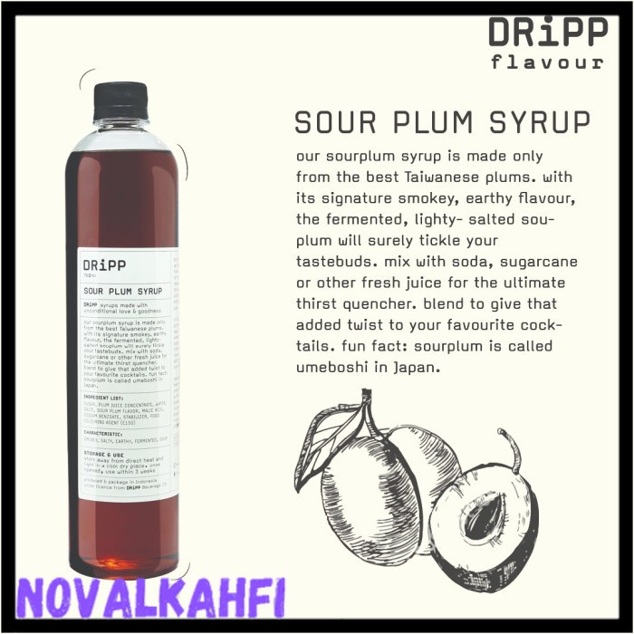 Dripp Sour Plum Syrup - Sirup Rasa Plum