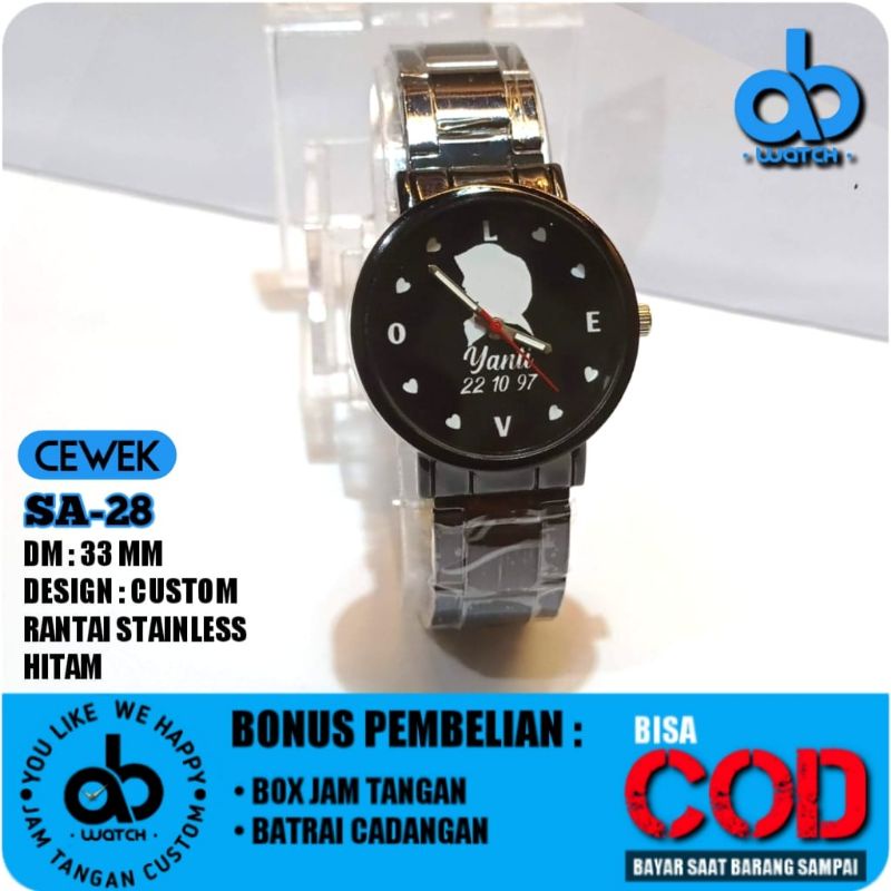 Jam Tangan Couple Custom BONUS BOX dan BATRAI CADANGAN| Bisa Request Desain