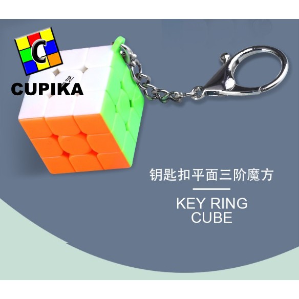 Rubik 3x3 Qiyi Gantungan Kunci 3 cm Model Kotak stickerless termurah