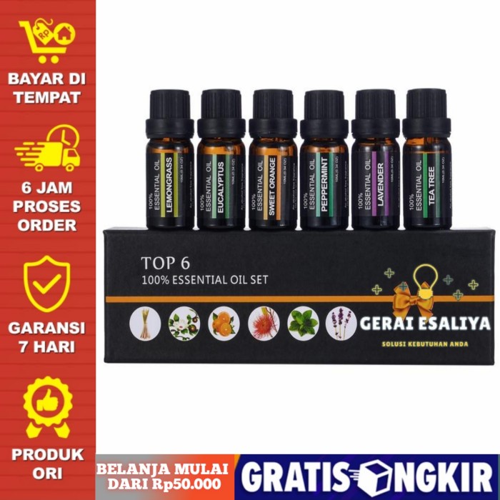 Pure Essential Fragrance Oils Minyak Aromatherapy Diffusers 10ml 6pcs