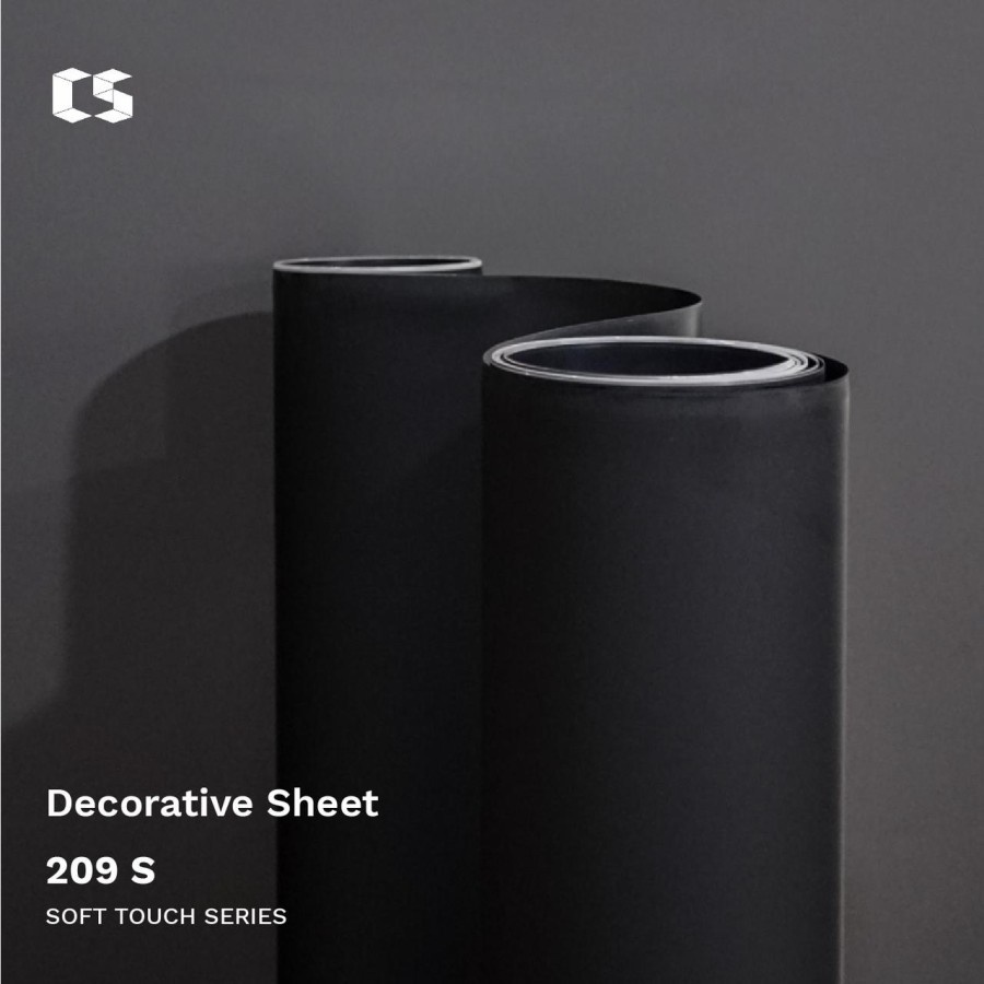 Decosheet Hitam CS 209 S SOFT TOUCH Decosit Dekosit Furniture Pvc Taco Sheet