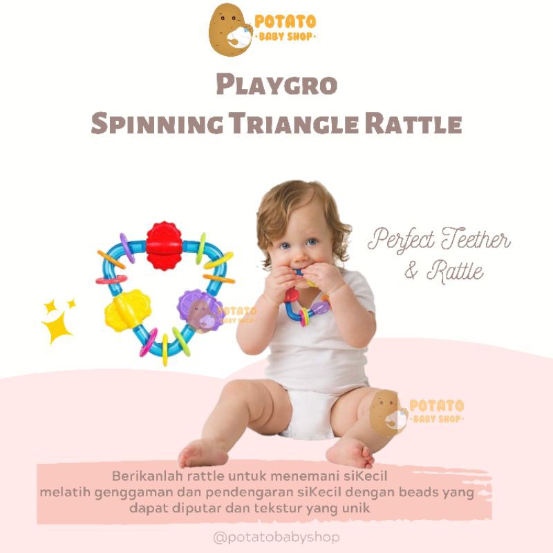 Playgro Spinning Triangle Rattle / Mainan Bayi