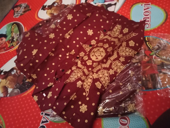 Batik Couple Keluarga Sania Ruffle Ori Ndoro Jawi Dnt Matahari Merah