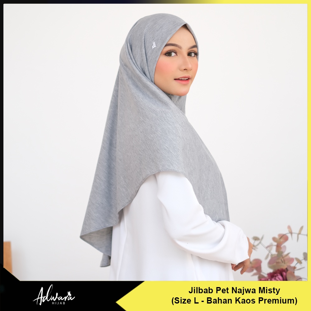 Jilbab Kaos Warna Abu Misty (Pet Antem / Bergo / Najwa)