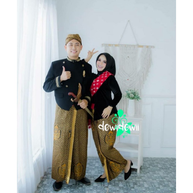 Set Baju Prewedding / Baju Couple Adat Jawa, Motif Truntum Garuda (BS21)