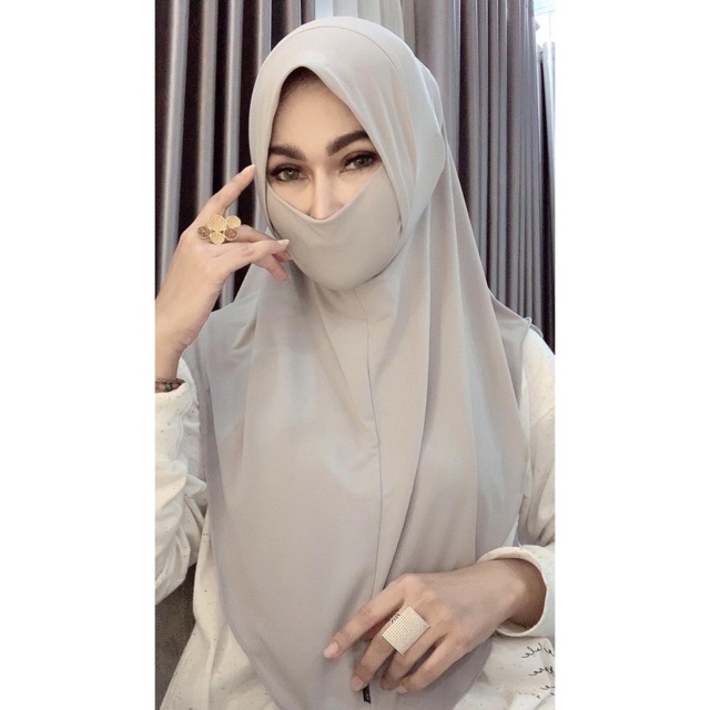 KERUDUNG MASKER SERIA NON PET/JILBAB MASKER NIQOB/BERGO HIJAB INSTAN JERSY