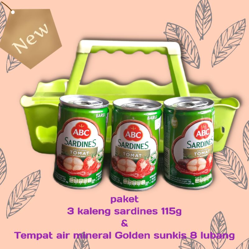 

paket 3 Sardenes Abc 115g & tatakan gelas meral 8 Lubang