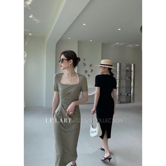 Dress bodycon square neck  / Gaun Elegant / Terusan New fashion DB10 (2984)-0
