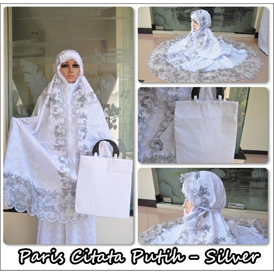 MUKENA KATUN PARIS CITATA ( PUTIH SILVER )