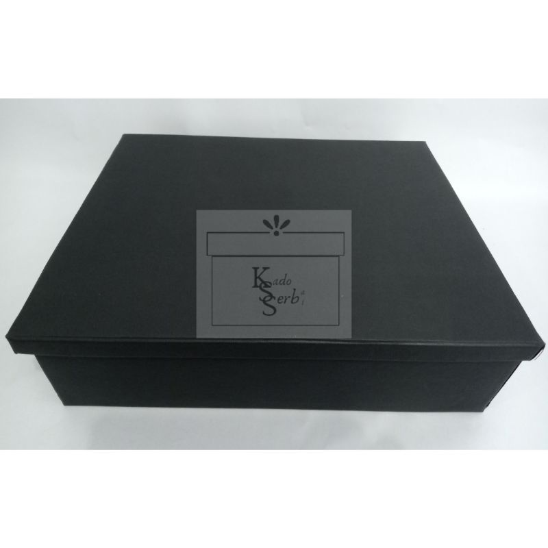 

RB GROSIR Hardbox uk. 30 x 25 x 8 cm cover luar hitam kotak kado hampers giftbox l Rigid box l kotak