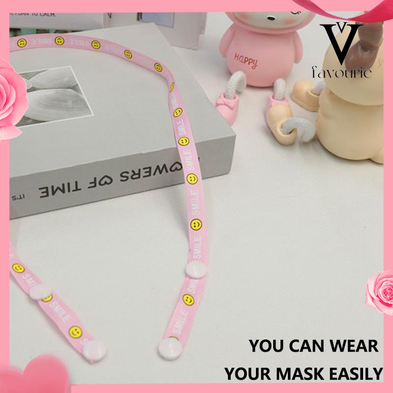 [COD]Topeng Lanyard Anak-anak Anti-Strangle Polyester Lanyard Cute Smiley Anti-lost Masker Tali-FA