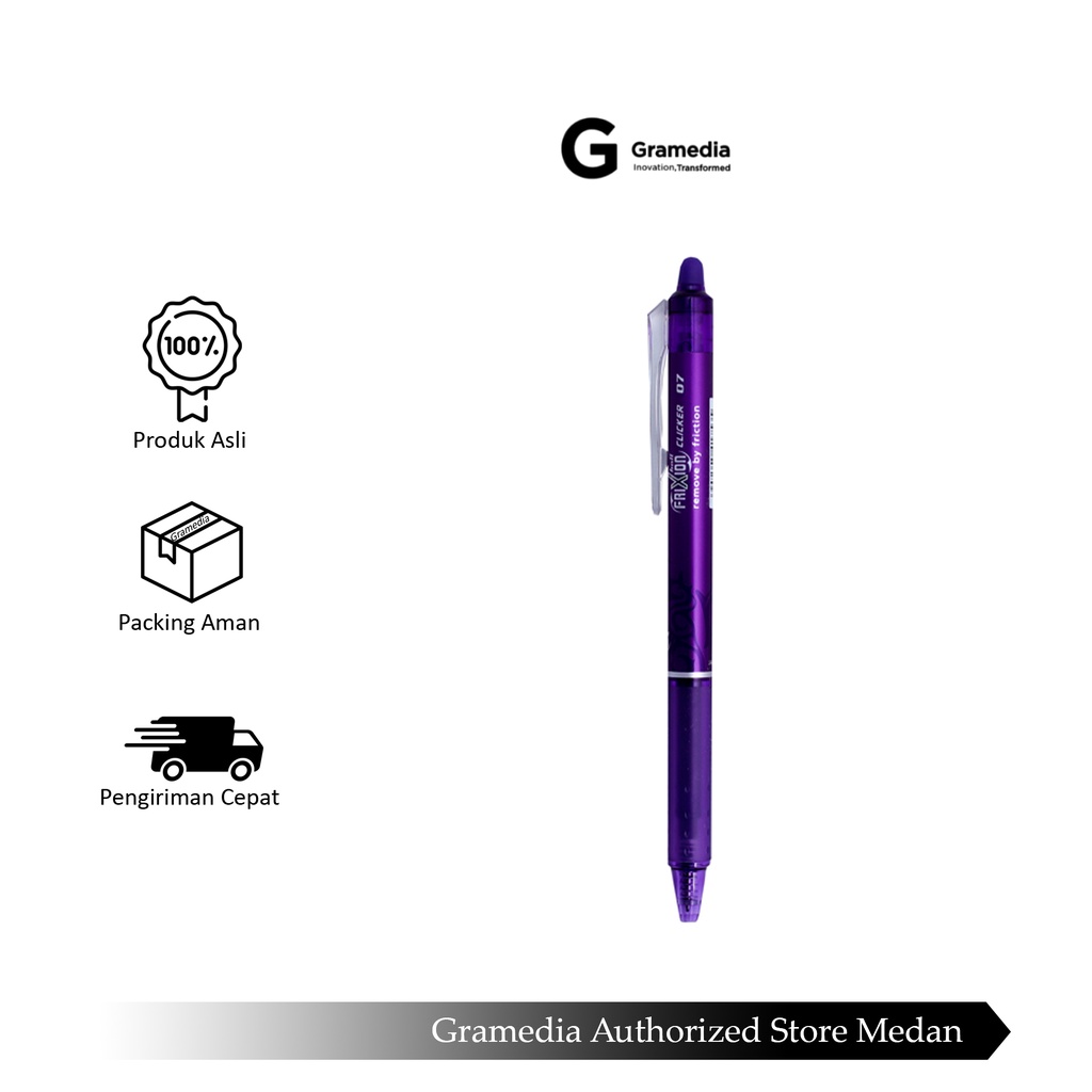 

Gramedia Medan - Pilot Ballpen Frixion Clicker BLRT FR 07 Violet