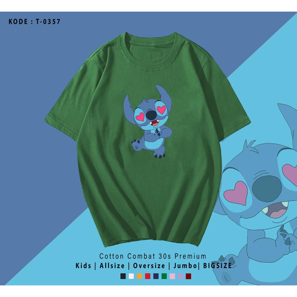 KAOS STICH MOTIF LOVE / KAOS SIMPLE / KAOS SANTAI / KAOS OVER SIZE / UK M-XL / KAOS LENGAN PENDEK / O NECK/ KAOS PRIA WANITA