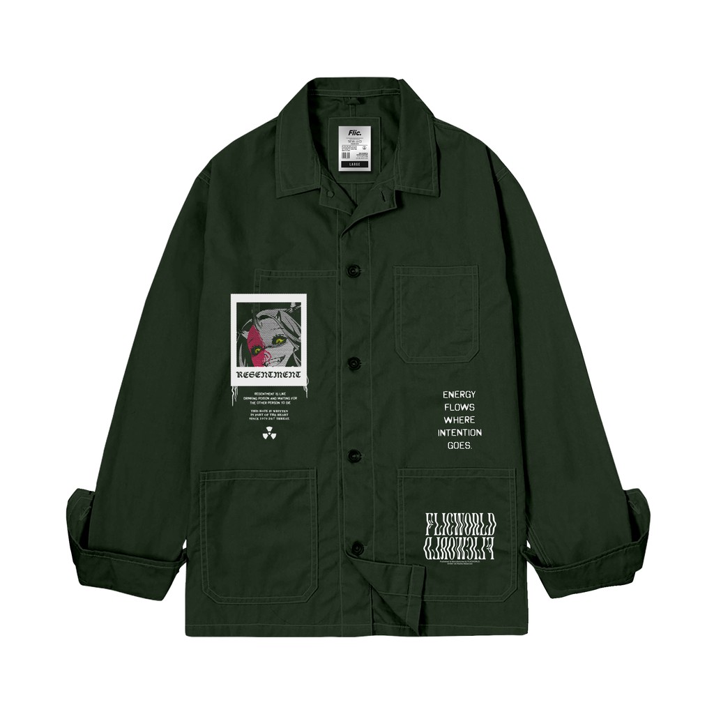 MG88E FLICWORLD - HUNTER OVERSHIRT JACKET ARMY