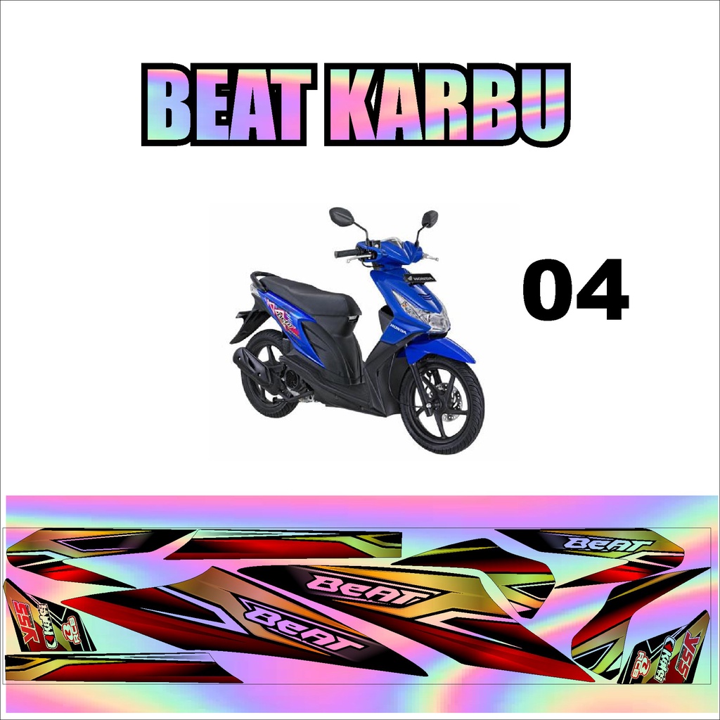 Sticker stiker HOLOGRAM Striping Beat Karbu - Sticker stiker List Variasi HOLOGRAM Honda Beat Karbu 