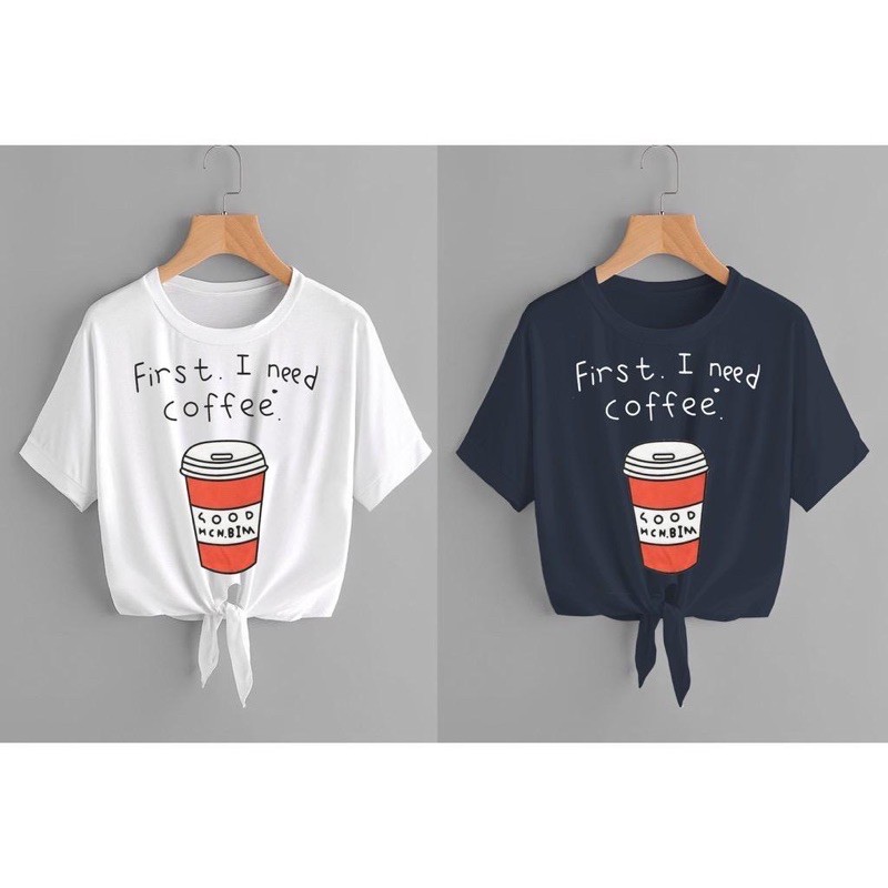 Tshirt Ikat First Coffe (LD 80 , P 45)