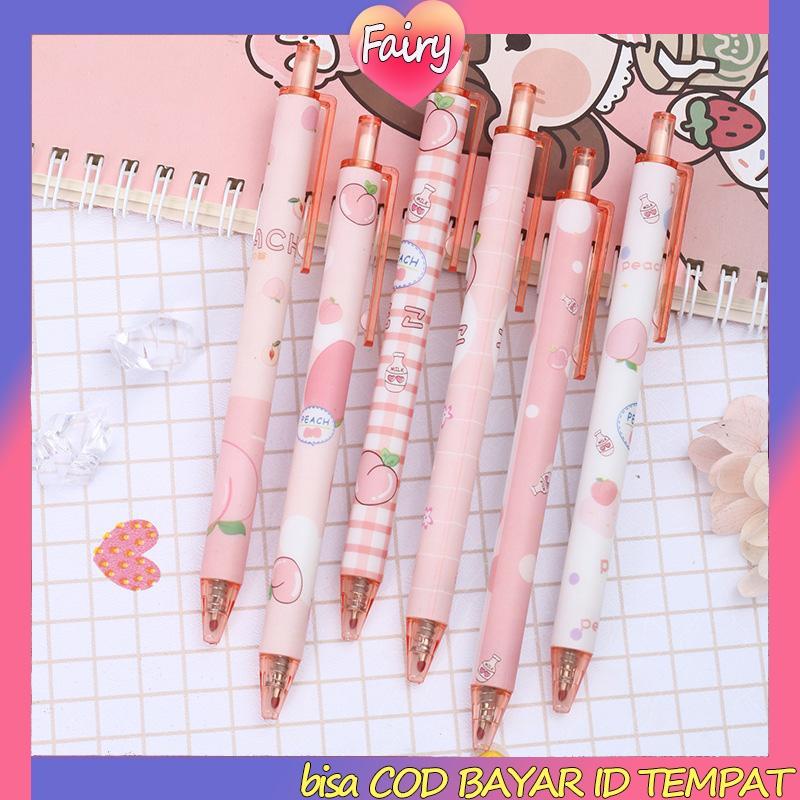 

0.5mm Tip Siswa Pola Persik Gadis Lucu Jenis Pers Pena Gel Menulis Halus F