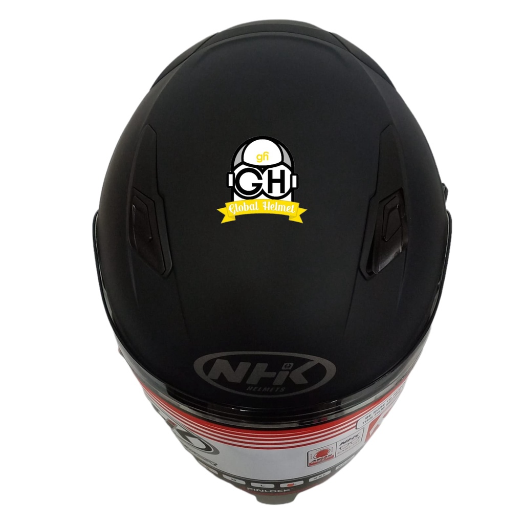 NHK S1 GP PRO SOLID BLACK DOFF HALF FACE DOUBLE VISOR WARNA POLOS DD-RING